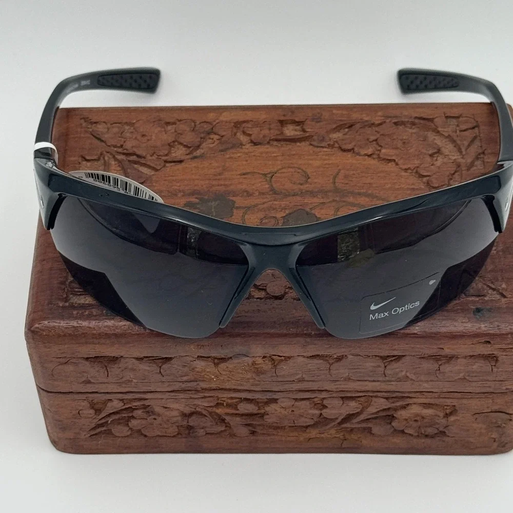 Nike Skylon Ace 69mm Semi-Rimless Sunglasses Black Gray NWT